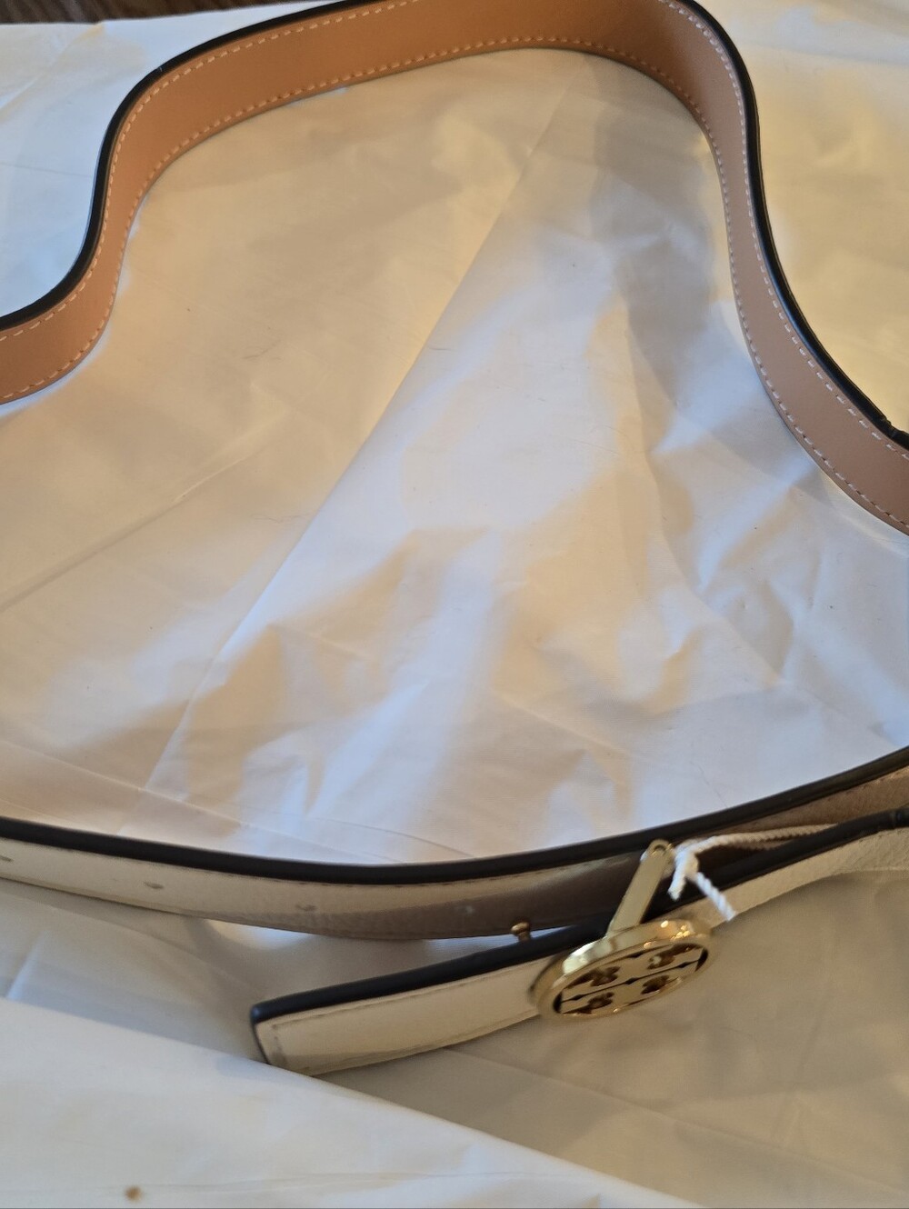 Tory Burch 1" Miller Reversible Leather Logo Belt NWT Size MEDIUM.Gift Luxury - Picture 5 of 10